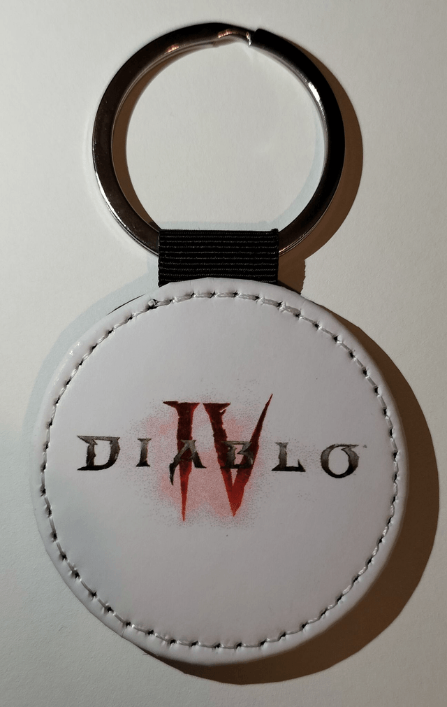 Porte-clef personnalisé - Rond en simili-cuir